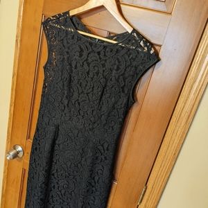 Banana Republic Black Lace-Overlay Sheath Dress